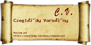 Czeglédy Varsány névjegykártya